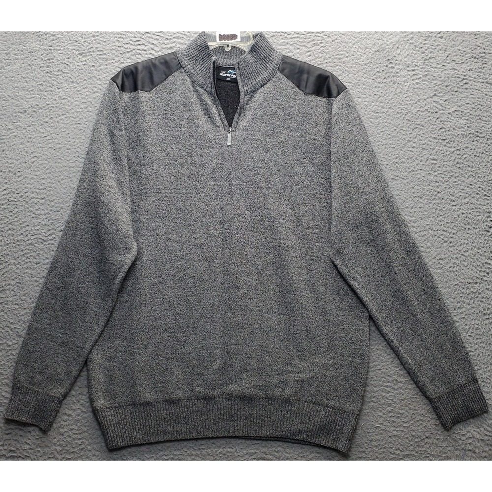 The North Pole by Tex International Sweater Mens 2XL Gray‎ Quarter Zip Pullover